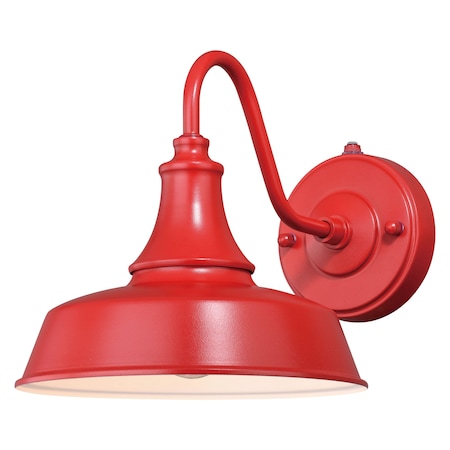 Vaxcel Dorado 1 Light Dusk to Dawn Red White Farmhouse Barn Dome Outdoor Wall Lantern T0486
